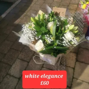 White Hand-tied Bouquet in water
